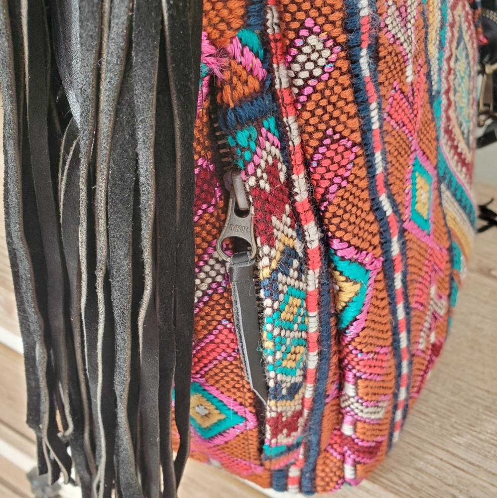 🚫SOLD🚫 HLV Cranberry black leather Boho bag - Picture 6 of 9
